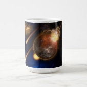 Asteroid Apokalypse Fraktal Art Spacescape Kaffeetasse (Mittel)