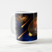Asteroid Apokalypse Fraktal Art Spacescape Kaffeetasse (Vorderseite Links)