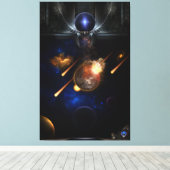 Asteroid Apokalypse Fraktal Art Spacescape Leinwanddruck (Insitu (Holzboden))