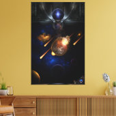 Asteroid Apokalypse Fraktal Art Spacescape Leinwanddruck (Insitu (Wohnzimmer))