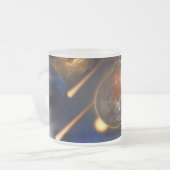 Asteroid Apokalypse Fraktal Art Spacescape Mattglastasse (Vorderseite Links)