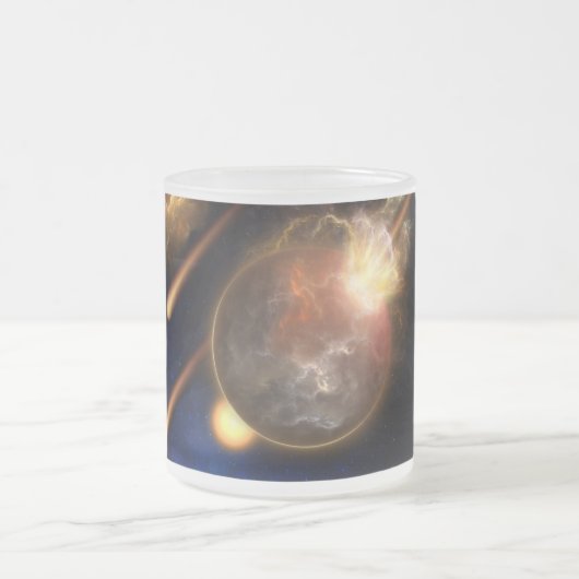 Asteroid Apokalypse Fraktal Art Spacescape Mattglastasse (Mittel)