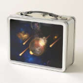 Asteroid Apokalypse Fraktal Art Spacescape Metall Brotdose (Rückseite)