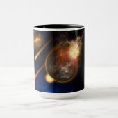 Asteroid Apokalypse Fraktal Art Spacescape Tasse (Zentrum)