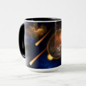 Asteroid Apokalypse Fraktal Art Spacescape Tasse (Vorderseite Links)