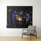 Asteroid Apokalypse Fraktal Art Spacescape Wandteppich (Beispiel (Horizontal))