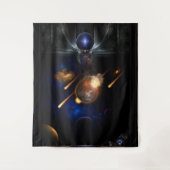 Asteroid Apokalypse Fraktal Art Spacescape Wandteppich (Vorderseite)