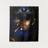 Asteroid Apokalypse Fraktal Art Spacescape Wandteppich (Vorderseite)