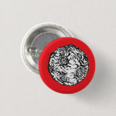 Asteroid auf rotem Hintergrund Button (Vorne & Hinten)