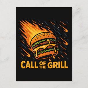 Asteroid Burger Call Of The Grill Feiertagspostkarte