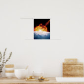Asteroid Colliding with Earth Poster (Küche)