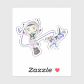 Asteroid Girl Aufkleber (Blatt)