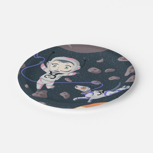 Asteroid Girl Pappteller (Schrägansicht)