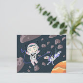 Asteroid Girl Postkarte (Stehend Vorderseite)