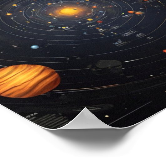 Asteroid-Karte des Sonnensystems Poster (Ecke)