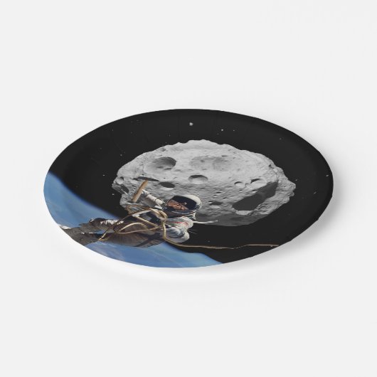Asteroid Miner Pappteller (Schrägansicht)