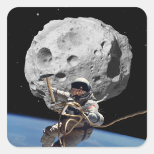 Asteroid Miner Quadratischer Aufkleber