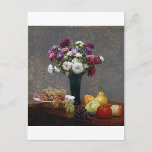Asters and Fruit, Henri Fantin-Latour Postkarte (Vorderseite)