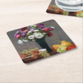 Asters and Fruit, Henri Fantin-Latour Rechteckiger Pappuntersetzer (angewinkelt)