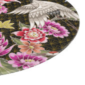 Asters Cranes: Nahtlos im japanischen Stil gestric Schneidebrett (Ecke)