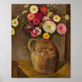 Asters und Zinnias | Tadeusz Makowski Poster (Vorne)