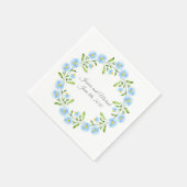 Asters Watercolor Floral Wreath Serviette (Ecke)