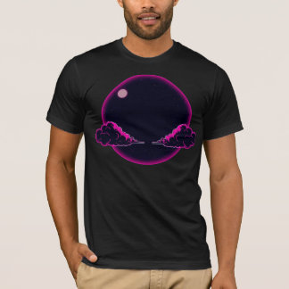 Ästhetik der dunklen Nacht rosa Wolken Mond Design T-Shirt