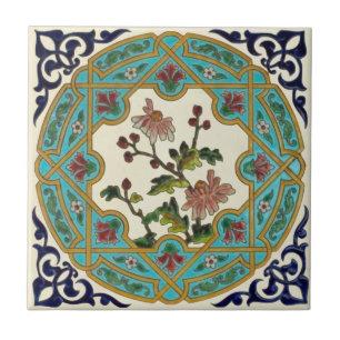 Ästhetik Floral Longwy Repro aus dem 19. Jahrhund Fliese