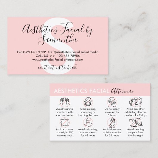 Ästhetik Gesichtsfeldstörung Visitenkarte (Vorne/Hinten)