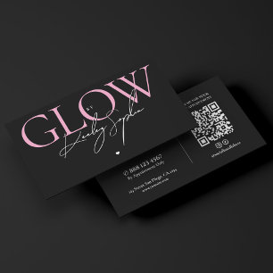 Ästhetik-Glowspezialistin Pink Black Tan Künstleri Visitenkarte