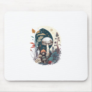 Ästhetik Goblincore und Cottagecore Pilz Botanik Mousepad