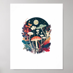 Ästhetik Goblincore und Cottagecore Pilz Laune Poster