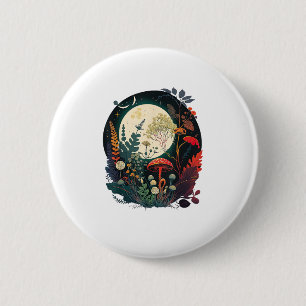 Ästhetik Goblincore und Cottagecore Pilz Spaß Button