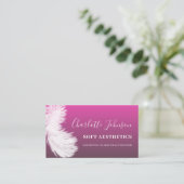 Ästhetik Hautpflege Pink Feather Visitenkarte (Stehend Vorderseite)