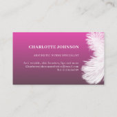 Ästhetik Hautpflege Pink Feather Visitenkarte (Rückseite)