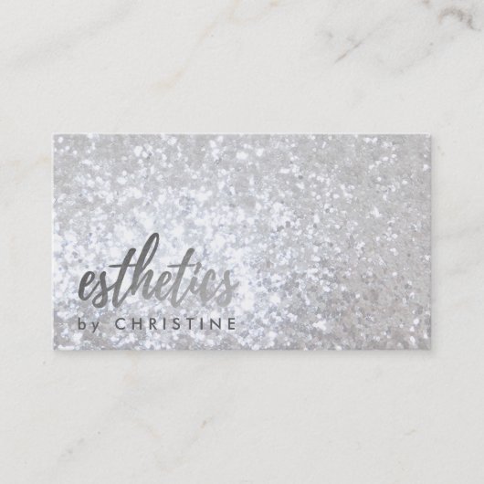 Ästhetik Imitats Terminkarte für Silberne Glitzer (Vorderseite)