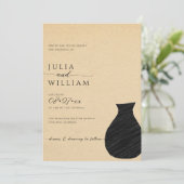 Ästhetik in Beige und Schwarz | Hochzeit Einladung (Stehend Vorderseite)