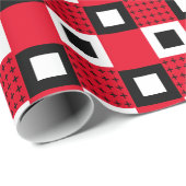 Ästhetik in Vintagem Rot und Weiß Geschenkpapier (Rolleneckpunkt)