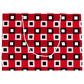 Ästhetik in Vintagem Rot und Weiß Große Geschenktüte (Rückseite)