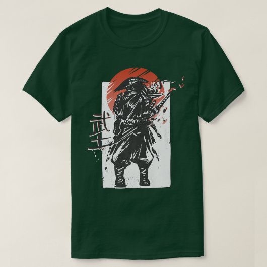 Ästhetik japanischer Warrior Samurai T-Shirt (Design vorne)