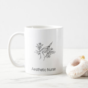 Ästhetik-Krankenschwester Botanische Spritze Linie Kaffeetasse