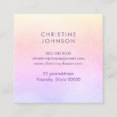 Ästhetik lila rosa Blumenviertel Quadratische Visitenkarte (Rückseite)