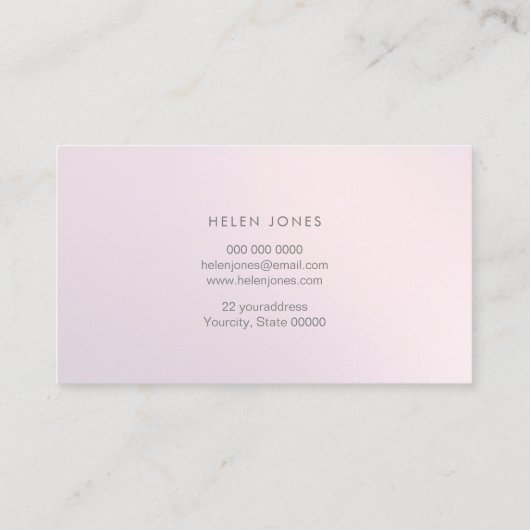 Ästhetik lila rosa Gradient Visitenkarte (Rückseite)
