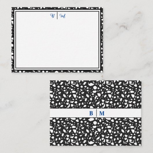 Ästhetik Minimalistisch mit Borders und Monogram B Mitteilungskarte (Vorne/Hinten)