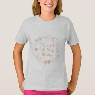Ästhetik Nur ein Mädchen, das Blumen liebt T-Shirt