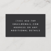 Ästhetik: Rose Gold Butterfly Black Visitenkarte (Rückseite)