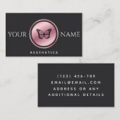 Ästhetik: Rose Gold Butterfly Black Visitenkarte (Vorne/Hinten)