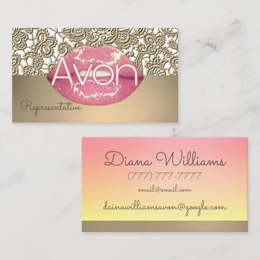 Ästhetik von Avon personalisiertem Rosa und Gold Visitenkarte (Vorne/Hinten)