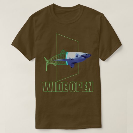 Ästhetik Wireframe Großer Weißer Hai T-Shirt (Design vorne)