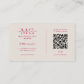 Ästhetiker Elegant Pink Sand Monogramm Visitenkarte (Rückseite)